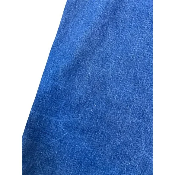 Vtg 70's Landlubber Denim Overall Pinafore Jumper Dress Rainbow Embroidery Retro - Picture 10 of 14